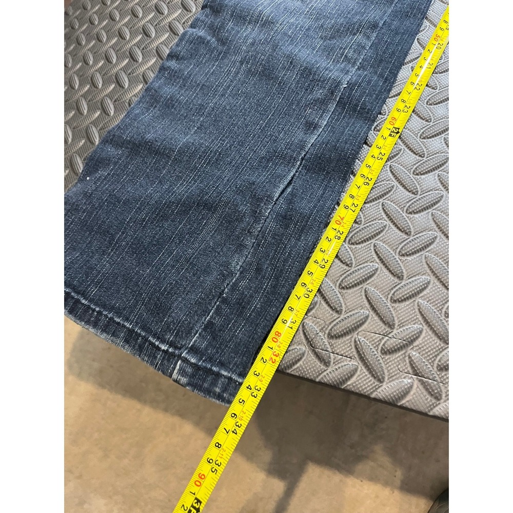 Akademiks Jeans Womens 31 Blue Dark Wash Embroidered Star Flare Leg Denim - Picture 11 of 13